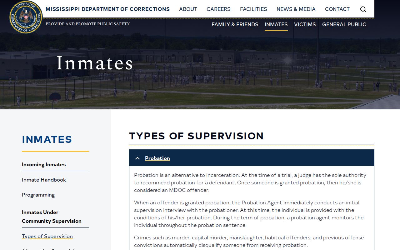 MDOC earned-release supervision information for Sharkey County release dates